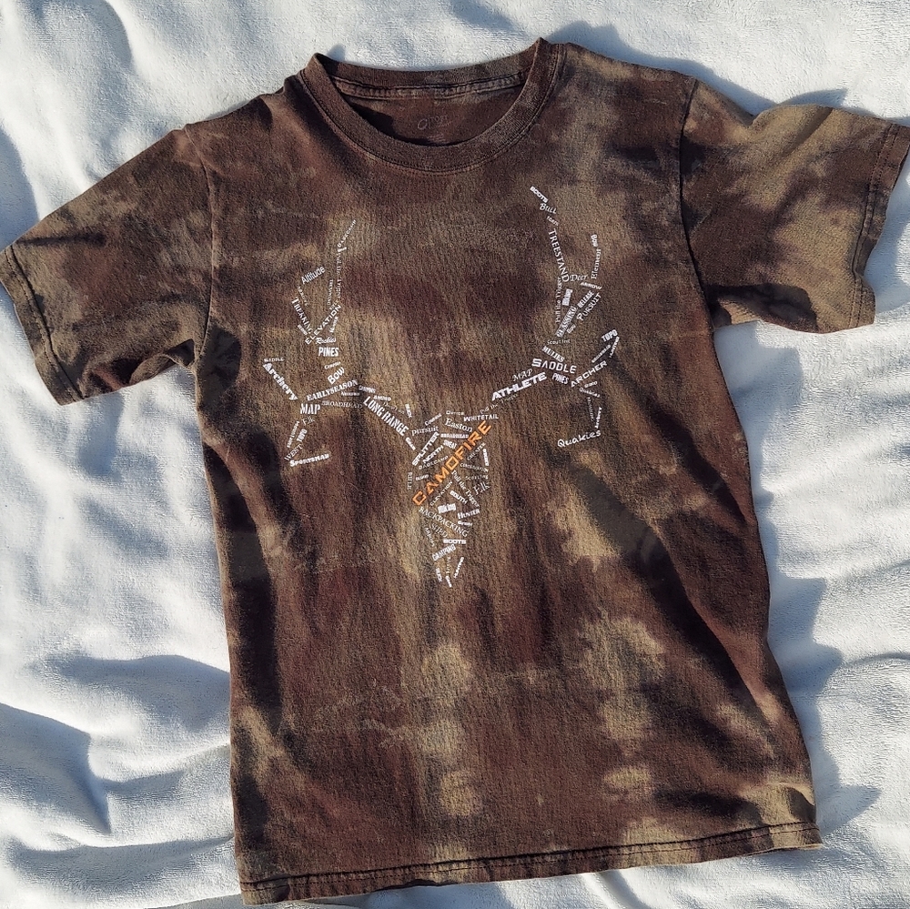 Hunting Tee Custom Bleach Reverse dye wash